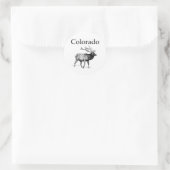 Sticker Rond Colorado Elk (art en ligne) (Sac)