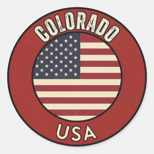 Sticker Rond Colorado États-Unis (Devant)