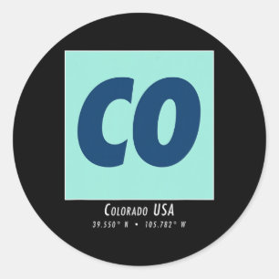 Sticker Rond Colorado Hiking And Skiing Co Montagne Vintage Spo