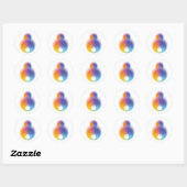Sticker Rond coloré (Feuille)