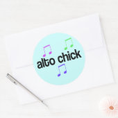 Sticker Rond Coloré Alto Chick (Enveloppe)