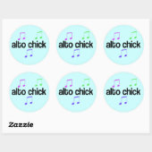 Sticker Rond Coloré Alto Chick (Feuille)