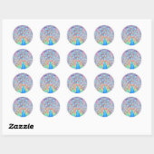 Sticker Rond Coloré clair *Peacock* Spirit Design (Feuille)