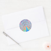 Sticker Rond Coloré clair *Peacock* Spirit Design (Enveloppe)