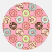 Sticker rond coloré Donuts classique (Devant)