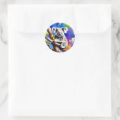 Sticker Rond Coloré Koala Bear Aquarelle Splash, (Sac)