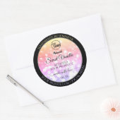 Sticker Rond Coloré Pastel Rainbow Parties scintillant Étiquett (Enveloppe)