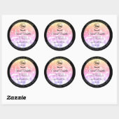 Sticker Rond Coloré Pastel Rainbow Parties scintillant Étiquett (Feuille)