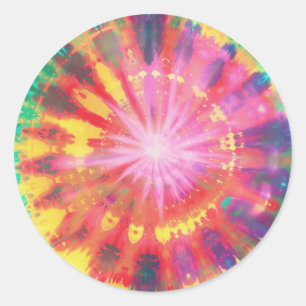 Sticker Rond Coloré Vibrant Cravate-Dye #1