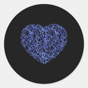 Sticker Rond Colorectal Colon Sensibilisation au cancer Bleu Ru