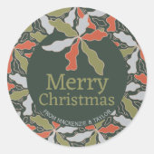 Sticker Rond Colorful Abstract Botanical Christmas (Devant)