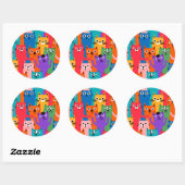 Sticker Rond Colorful cats (Feuille)