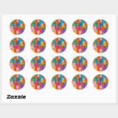 Sticker Rond Colorful cats (Feuille)