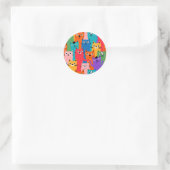 Sticker Rond Colorful cats (Sac)