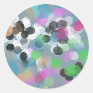 Sticker Rond Colorful Confeti