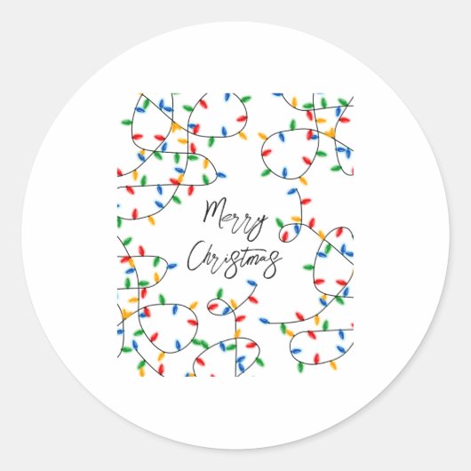 Sticker Rond Colorful Festive Merry Christmas Lights Pattern (Devant)