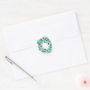 Sticker Rond Colorful Festive Wreath