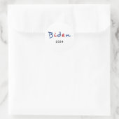 Sticker Rond Colorful Joe Biden 2024 Script Texte (Sac)