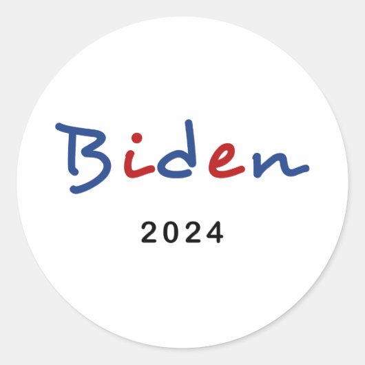 Sticker Rond Colorful Joe Biden 2024 Script Texte (Devant)