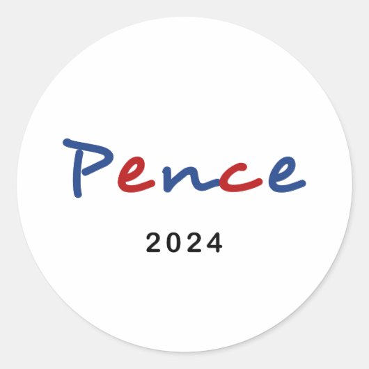 Sticker Rond Colorful Mike Pence 2024 Script Texte (Devant)