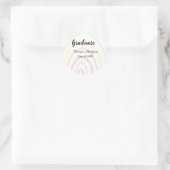 Sticker Rond Colorful rainbow Boho graduation ajouter nom année (Sac)