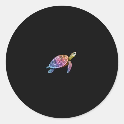 Sticker Rond Colorful Splash Eastern Box Turtle (3) (Devant)