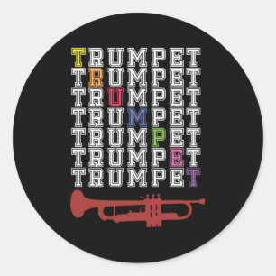 Sticker Rond Colorful trumpet