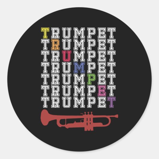 Sticker Rond Colorful trumpet (Devant)