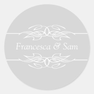 Sticker Rond Colors Invitations Gris clair