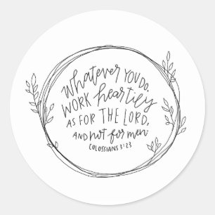 Sticker Rond Colossiens 3:23