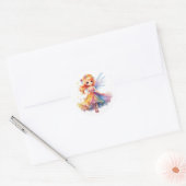 Sticker Rond Colourful Little Fairy with wide dress (Enveloppe)
