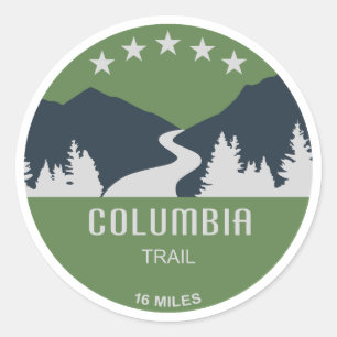 Sticker Rond Columbia Trail New Jersey