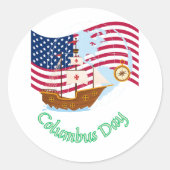 Sticker Rond Columbus Day (Devant)
