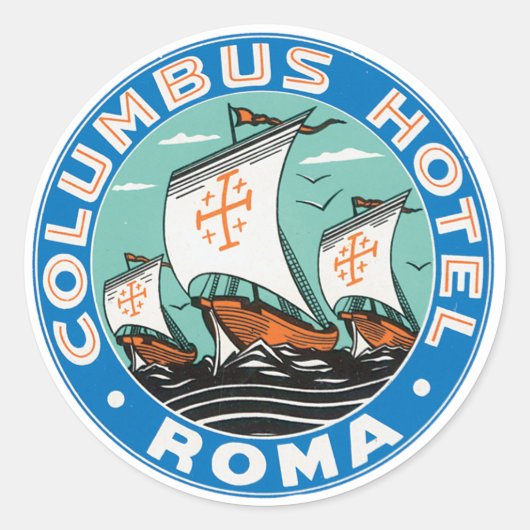 Sticker Rond Columbus Hotel Roma (Devant)