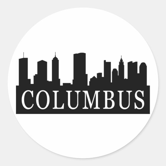 Sticker Rond Columbus Skyline (Devant)