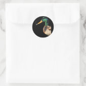 Sticker Rond Colvert fumant une cigarette mème canard colvert d (Sac)