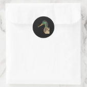 Sticker Rond Colvert fumant une cigarette mème canard colvert d (Sac)