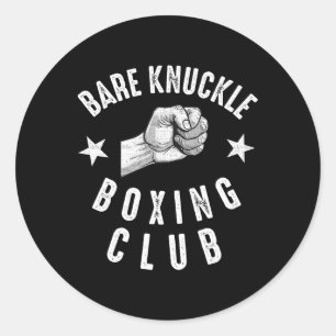 Sticker Rond Combat à poings nus hommes Lutte de poings nus Com
