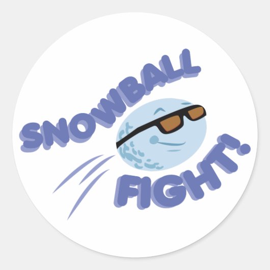 Sticker Rond Combat de boules de neige (Devant)
