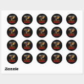 Sticker Rond Combat de Coq Amusant (Feuille)