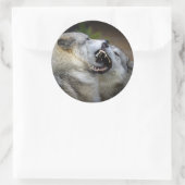 Sticker Rond Combat de loups (Sac)