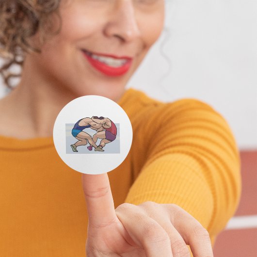 Sticker Rond Combat de lutte