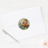 Sticker Rond Combat de snowball (Enveloppe)