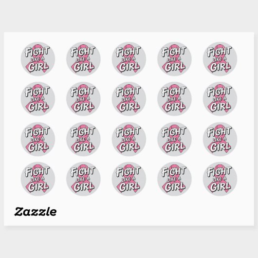 Sticker Rond Combats comme une fille | Conception pour la sensi (Feuille)