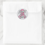 Sticker Rond Combats comme une fille | Conception pour la sensi (Sac)