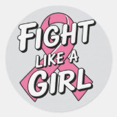 Sticker Rond Combats comme une fille | Conception pour la sensi (Devant)