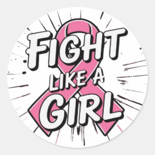 Sticker Rond Combats comme une fille Conception pour la sensi