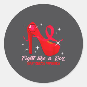 Sticker Rond Combattez comme un patron Santé cardiaque Sensibil