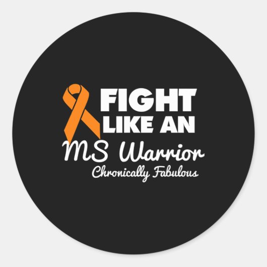 Sticker Rond Combattre Comme Une Ms Warrior Sensibilisation Mul (Devant)