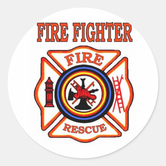 STICKER ROND COMBATTRE D'INCENDIE (Devant)